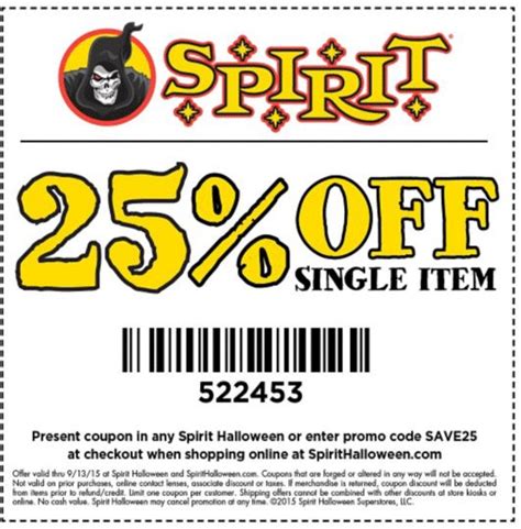 printable spirit halloween coupon|spirit halloween 25 coupon.